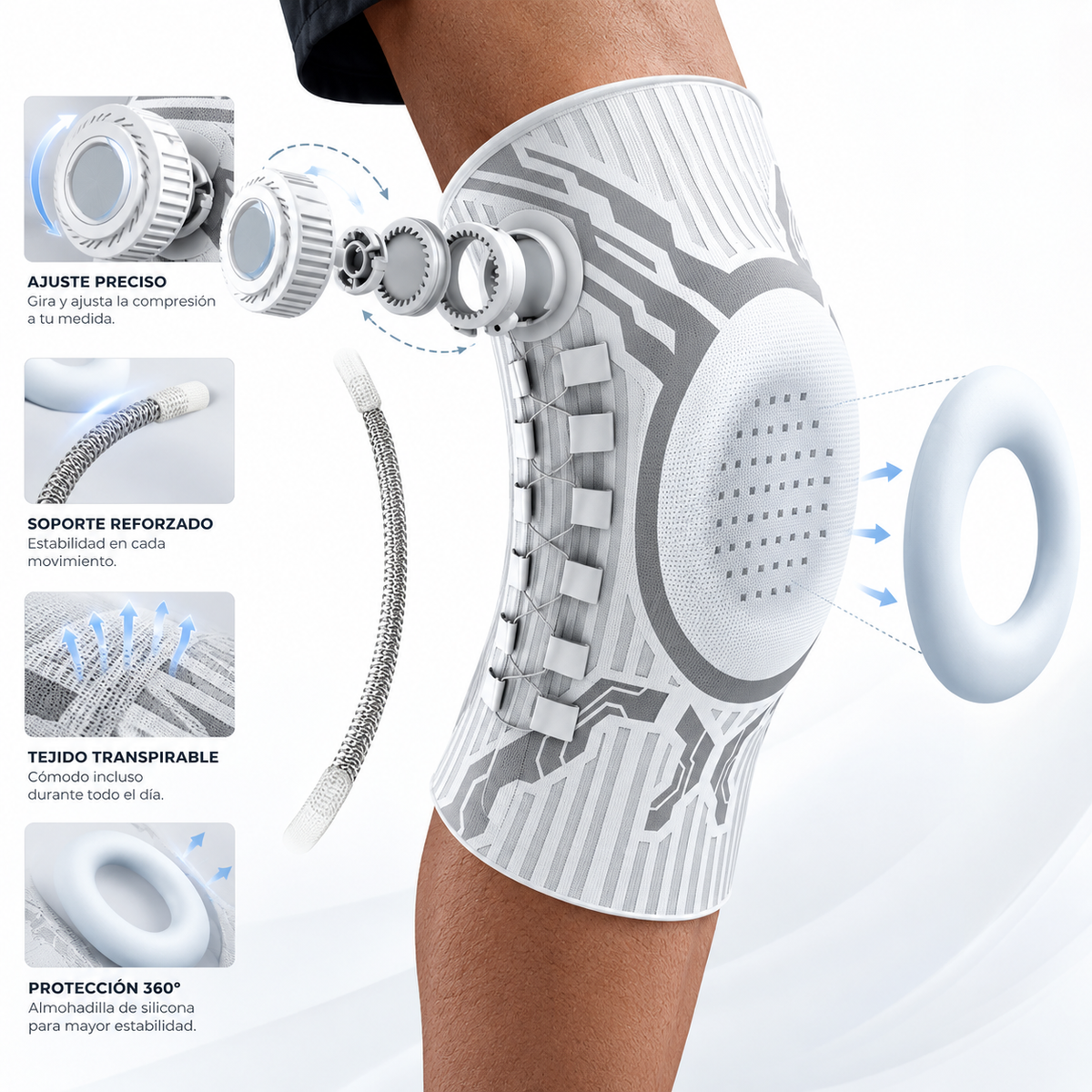 Rodillera de Soporte Ajustable de Knevia
